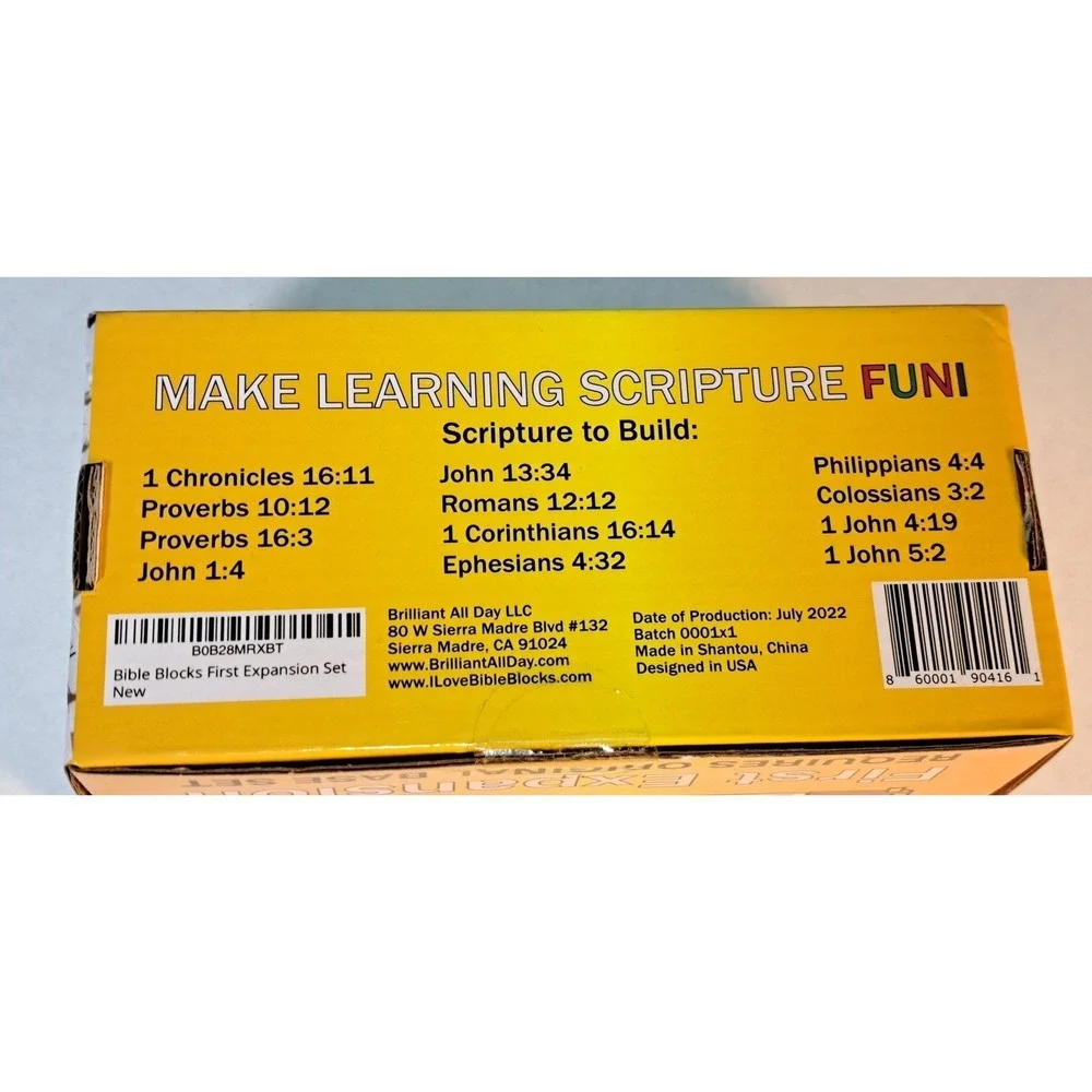 Bible Blocks First Expansion Set 50‎ Blocks 12 More Scriptures B0B28MRXBT New